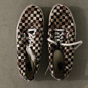 Vans Checkerboard Black and Brown Men's Shoes